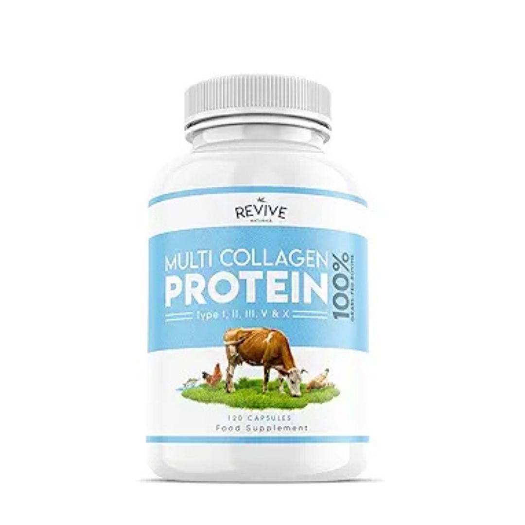 Revive Naturals Multi Collagen Protein Capsules 120 Count with Vitamin C