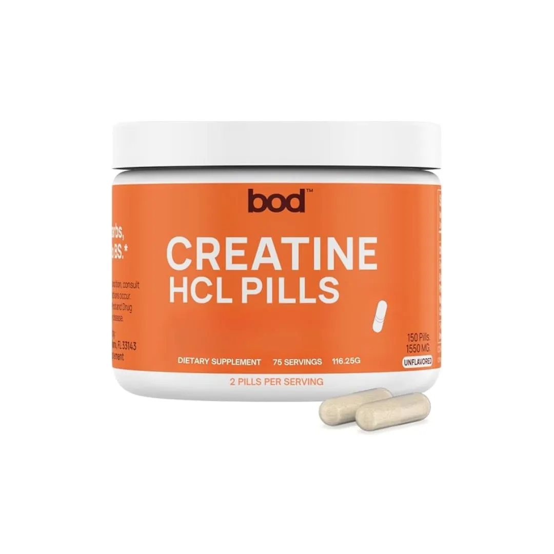 Bod Creatine HCL Capsules 150 Pills for Strength & Performance