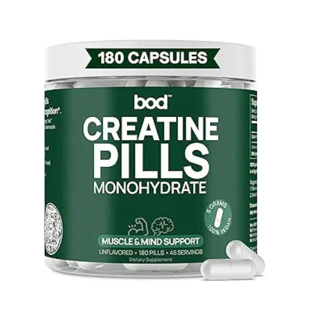Bod Creatine Monohydrate Capsules 5g Strength & Recovery 180 Ct
