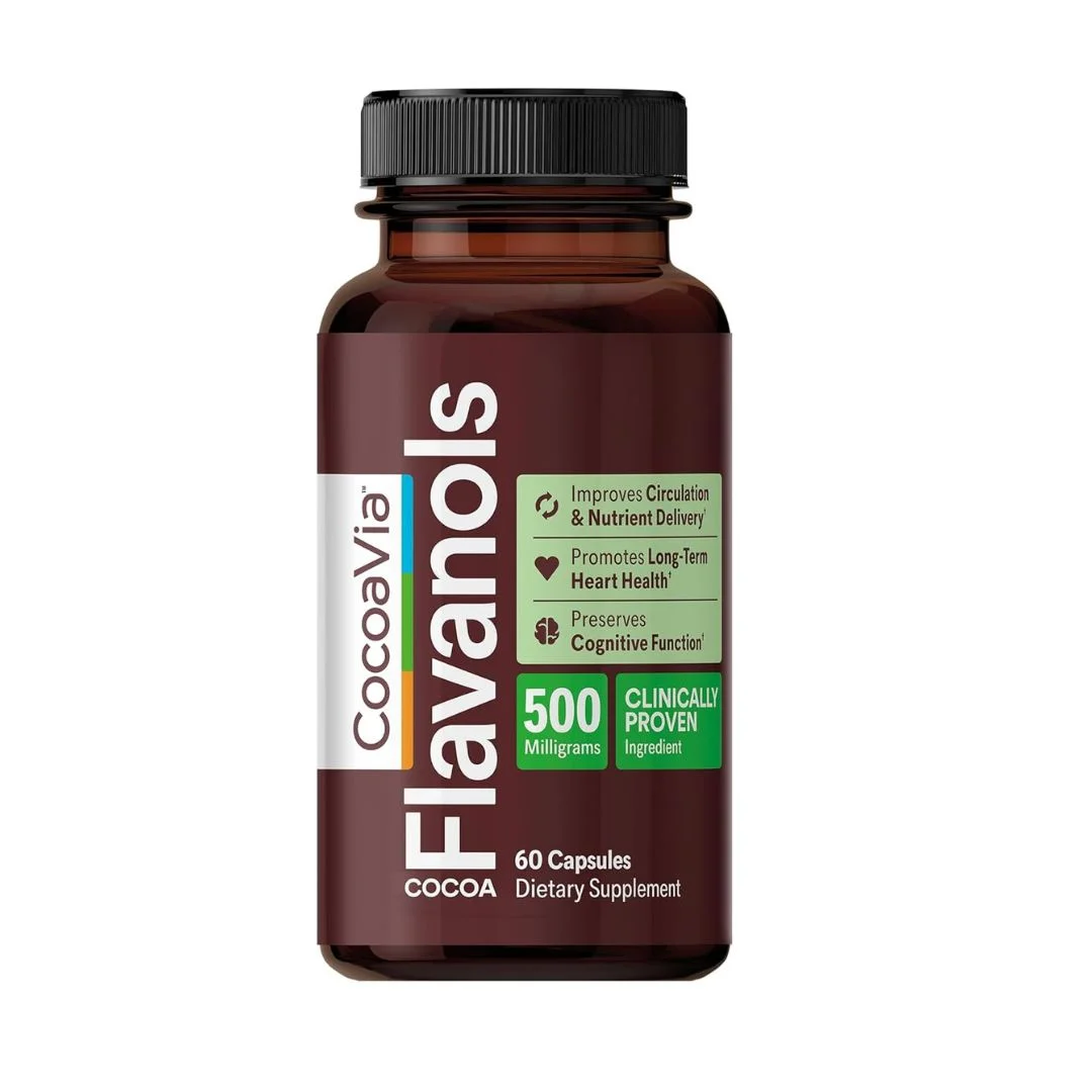 CocoaVia Cocoa Flavanols 500mg Heart & Brain Support 60 Capsules