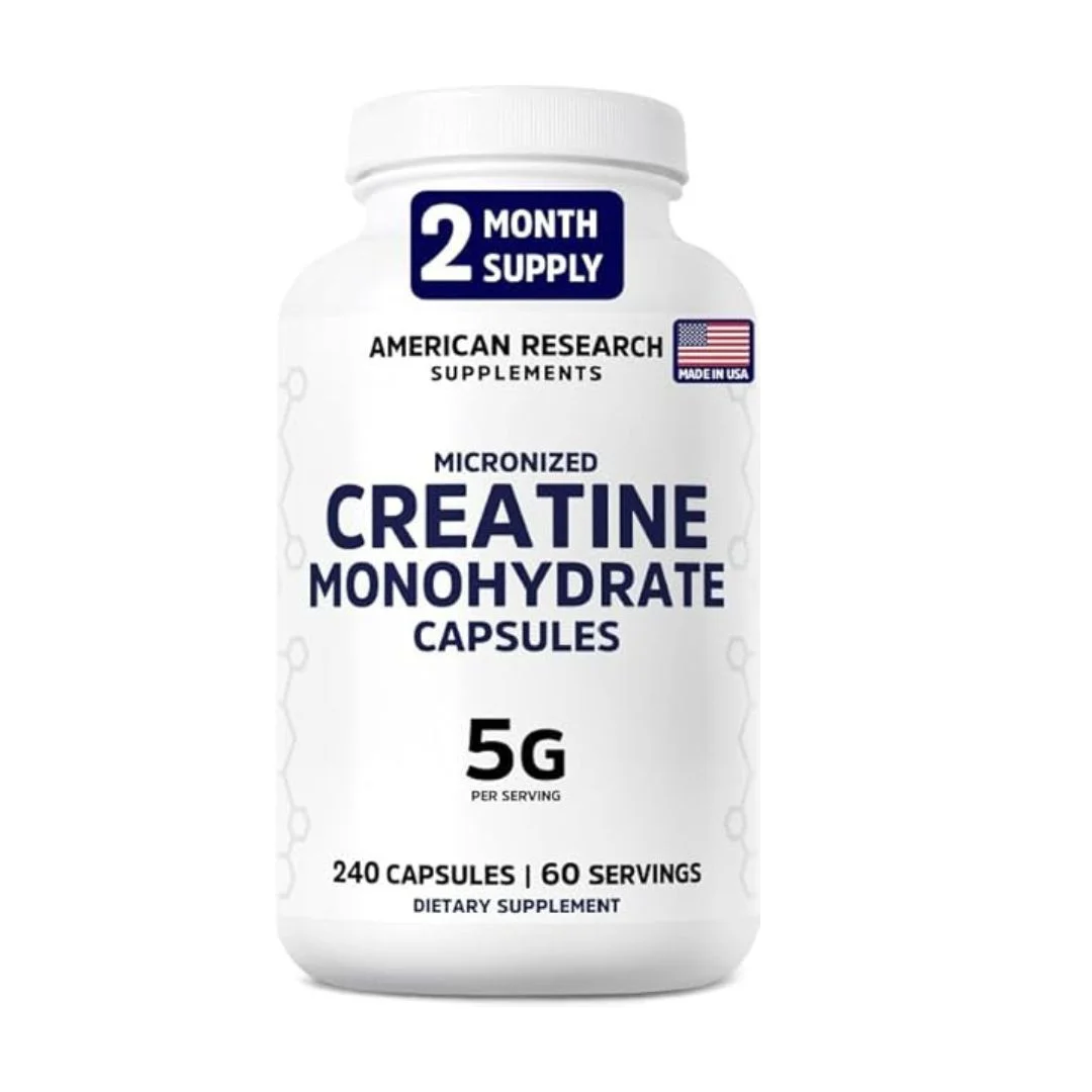 Creatine Monohydrate Capsules 5g – Micronized Creatine 60 Servings