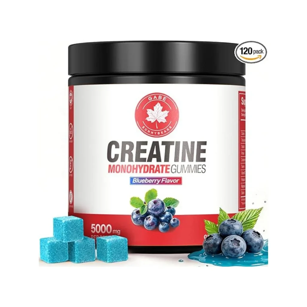 Creatine Monohydrate Gummies 5000mg NSF Certified Blueberry 120ct