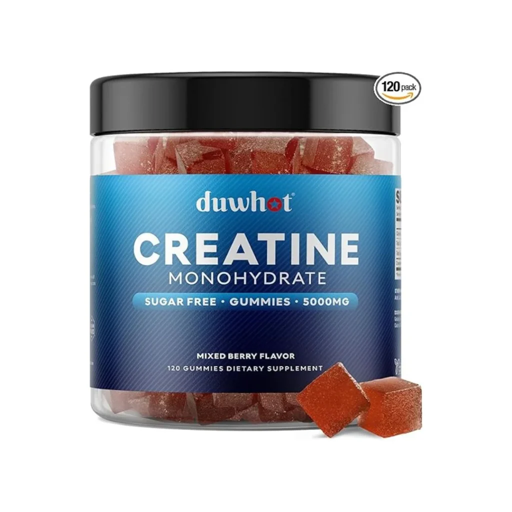 Duwhot Creatine Monohydrate Gummies 5g, Sugar-Free Vegan, 120 Ct