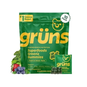 Gruns Adults Super Greens Gummies Multivitamin 10 Count Bears