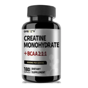 Micronized Creatine Monohydrate 6000mg Capsules with BCAA 180 Ct