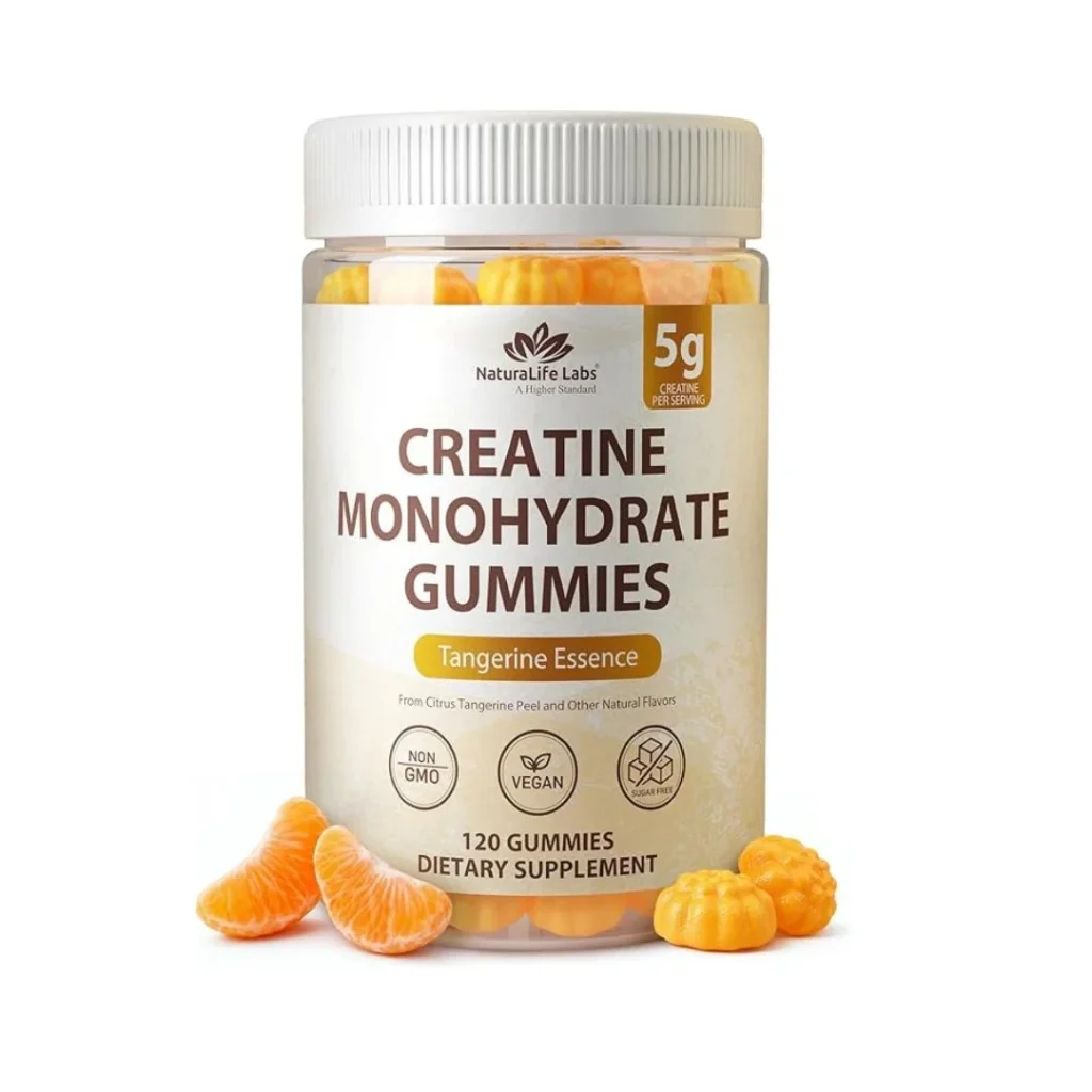 NaturaLife Labs Creatine Gummies 5g, Tangerine, Vegan, 120 Count