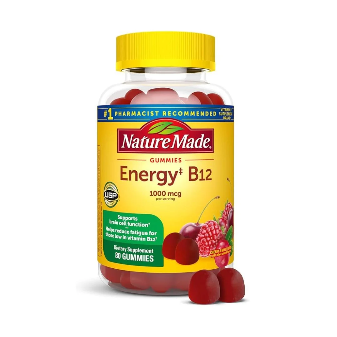 Nature Made Vitamin B12 Gummies 1000mcg Energy Support 80 Count