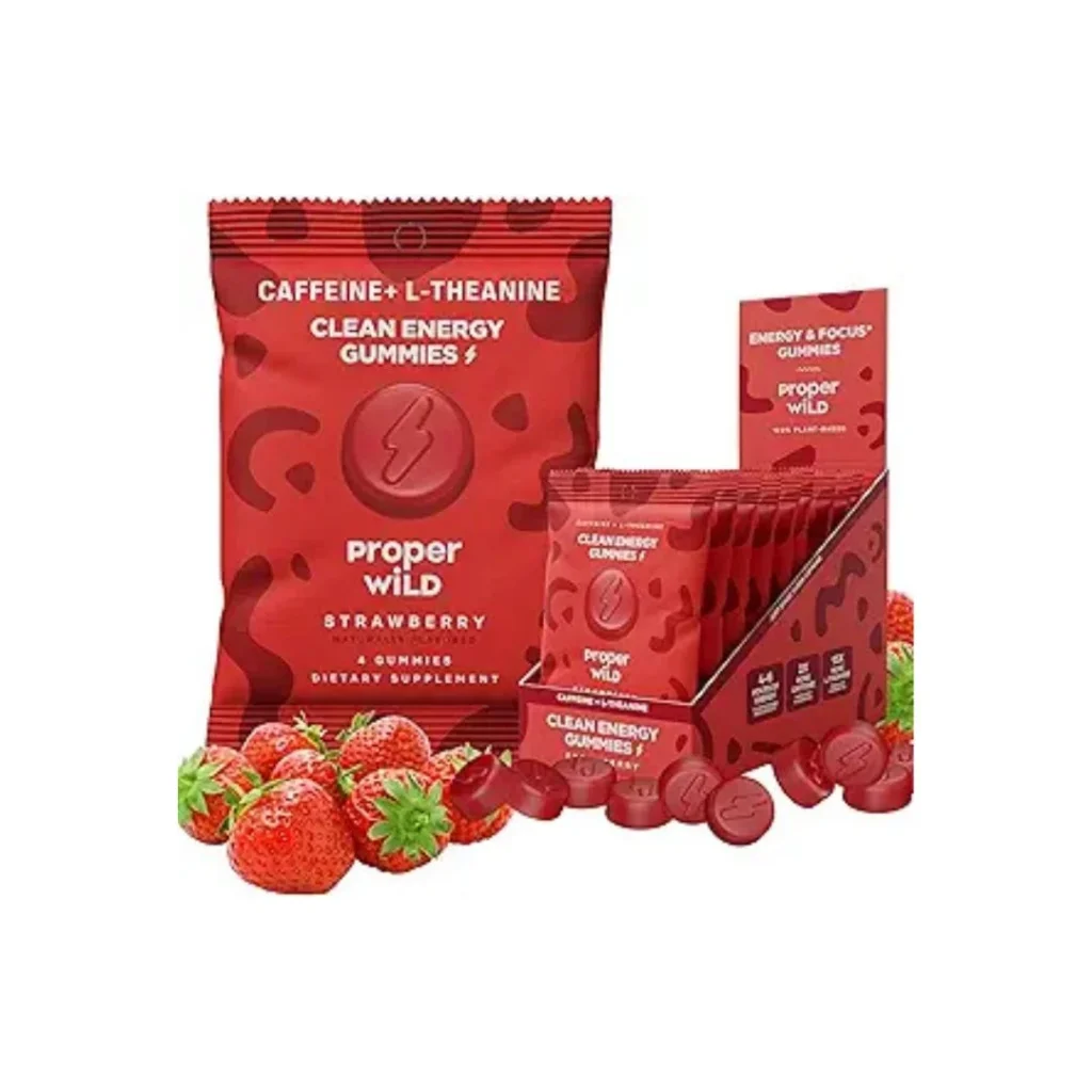 Proper Wild Energy Chews & Gummies Focus Energy Strawberry 10-Pack