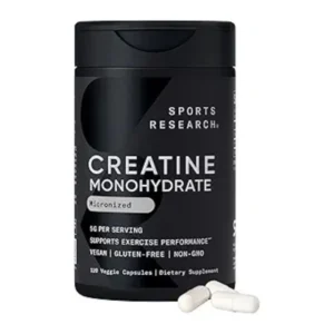 Sports Research Creatine Monohydrate Capsules 5g Vegan 30 Servings