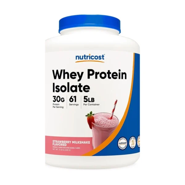 Nutricost Whey Protein Isolate Strawberry Milkshake 5 lbs Protein