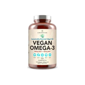 Amandean Vegan Omega 3 Algae DHA EPA Fish Oil Free Softgels 120ct