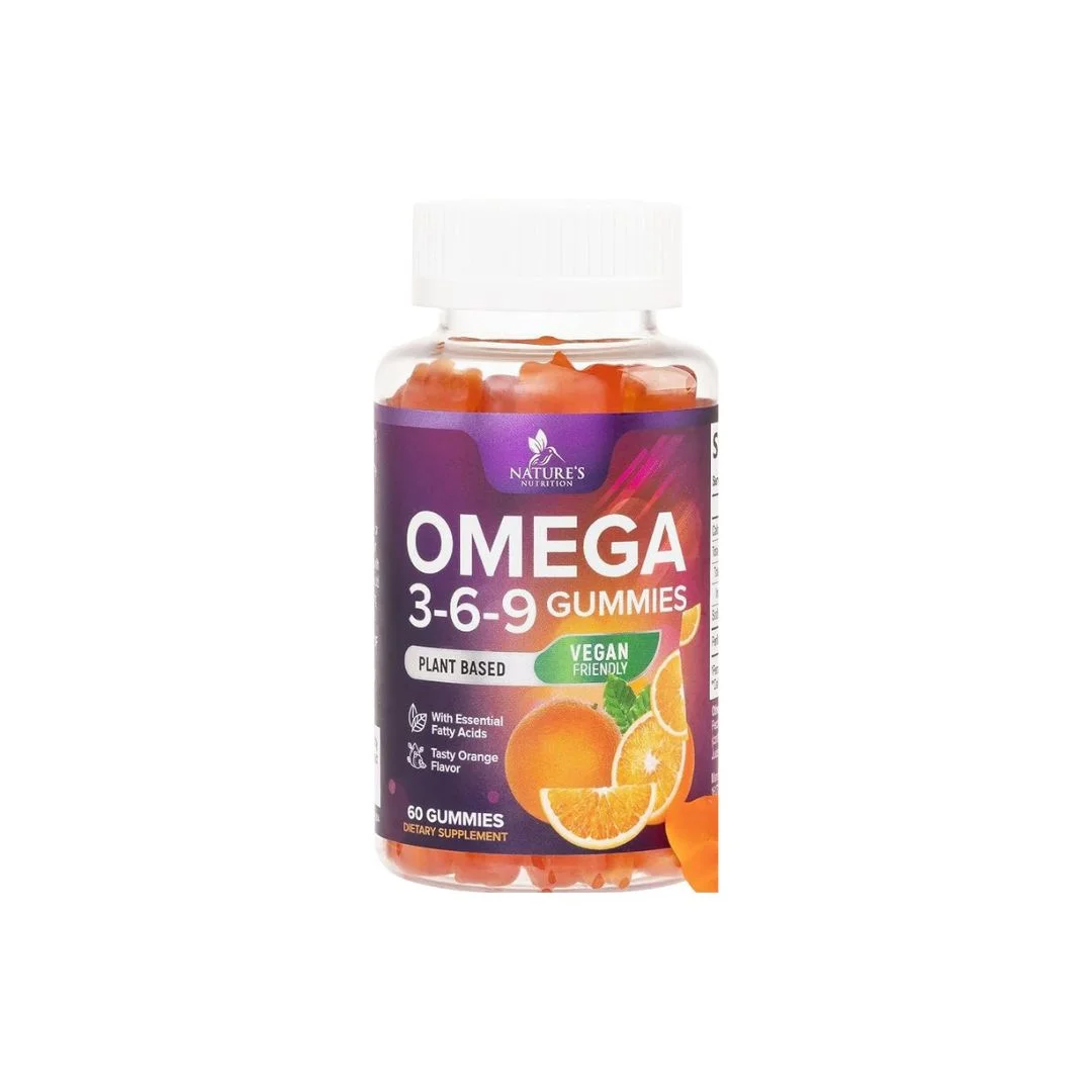 Omega 3 6 9 Vegan Gummies, Fish Free Essential Fatty Acids, 60 Count