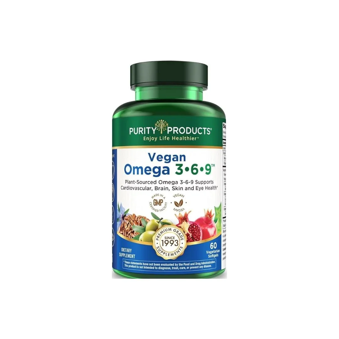 Purity Products Omega 3-6-9 Vegan Formula, 60 Softgels