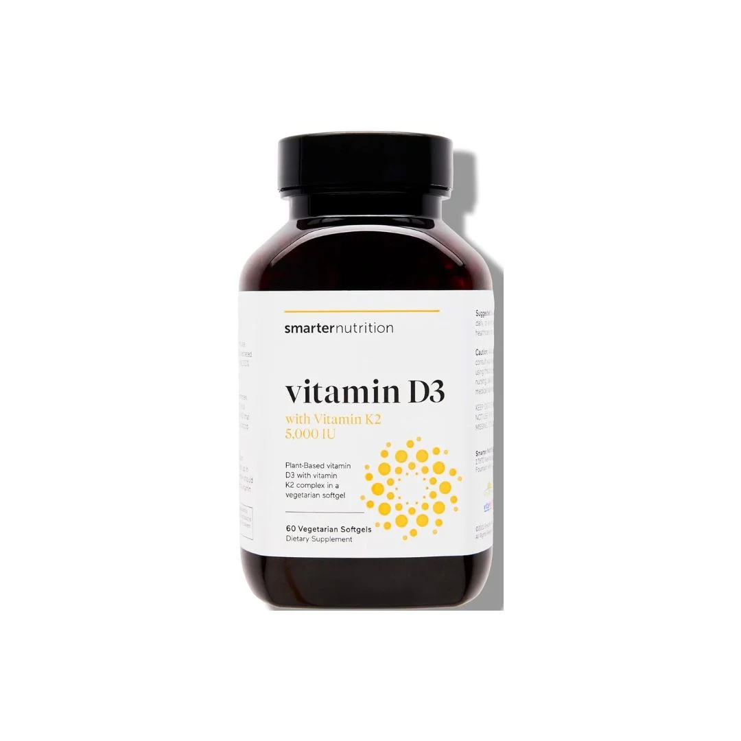 Smarter Nutrition Vegan Vitamin D3 K2 5000 IU Softgels 60 Count