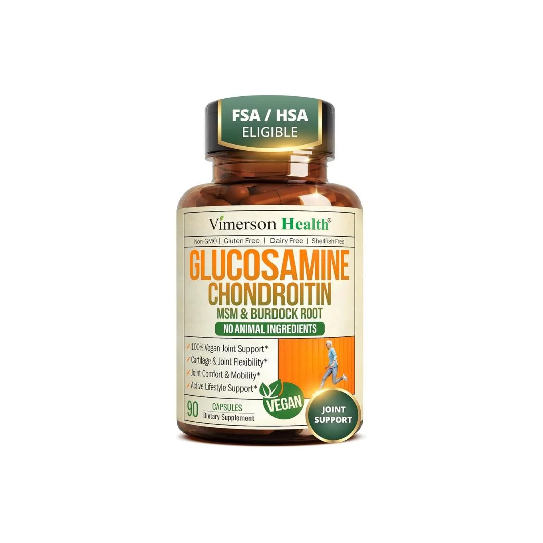 Vegan Glucosamine Chondroitin MSM Joint Support, 60 Capsules