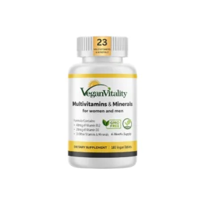 Vegan Vitality Multivitamins with B12 D3 K2, 180 Tablets